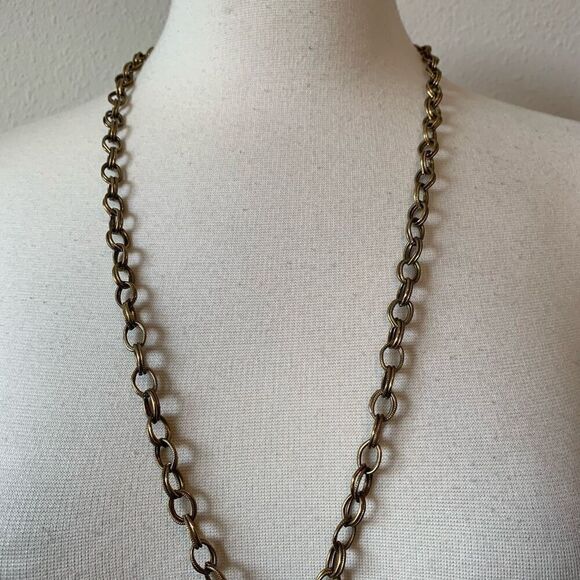 Vintage Silver Statement Globe Chunky Link Pendant Necklace Chain 30” - Picture 3 of 7
